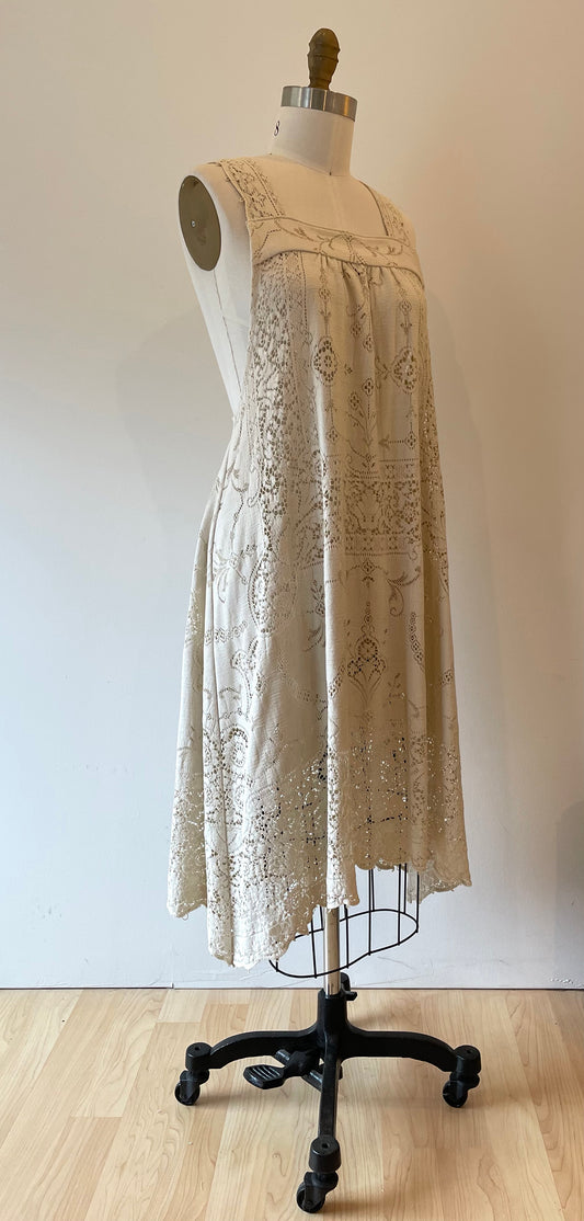 *Ultra Glamorous* ~ Vintage "Candlelight" Lace Tablecloth Dress ~ Size S