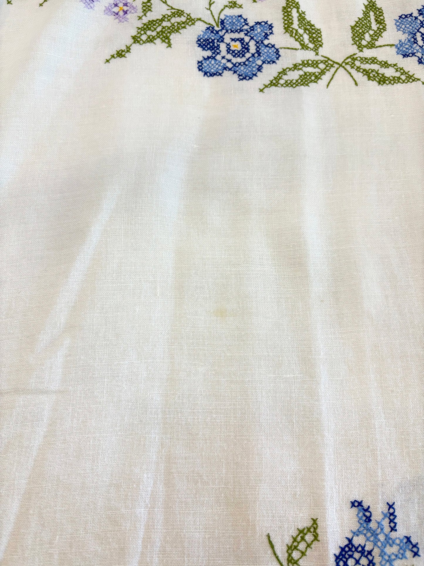 *Moonlight Meadow* ~ Vintage Hand Embroidered Tablecloth Dress ~ L