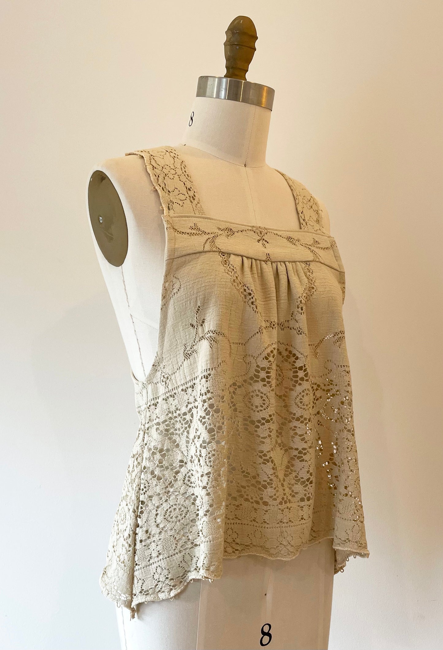 Solstice Top ~ Made from a Vintage Lace Tablecloth ~ Size XS/S