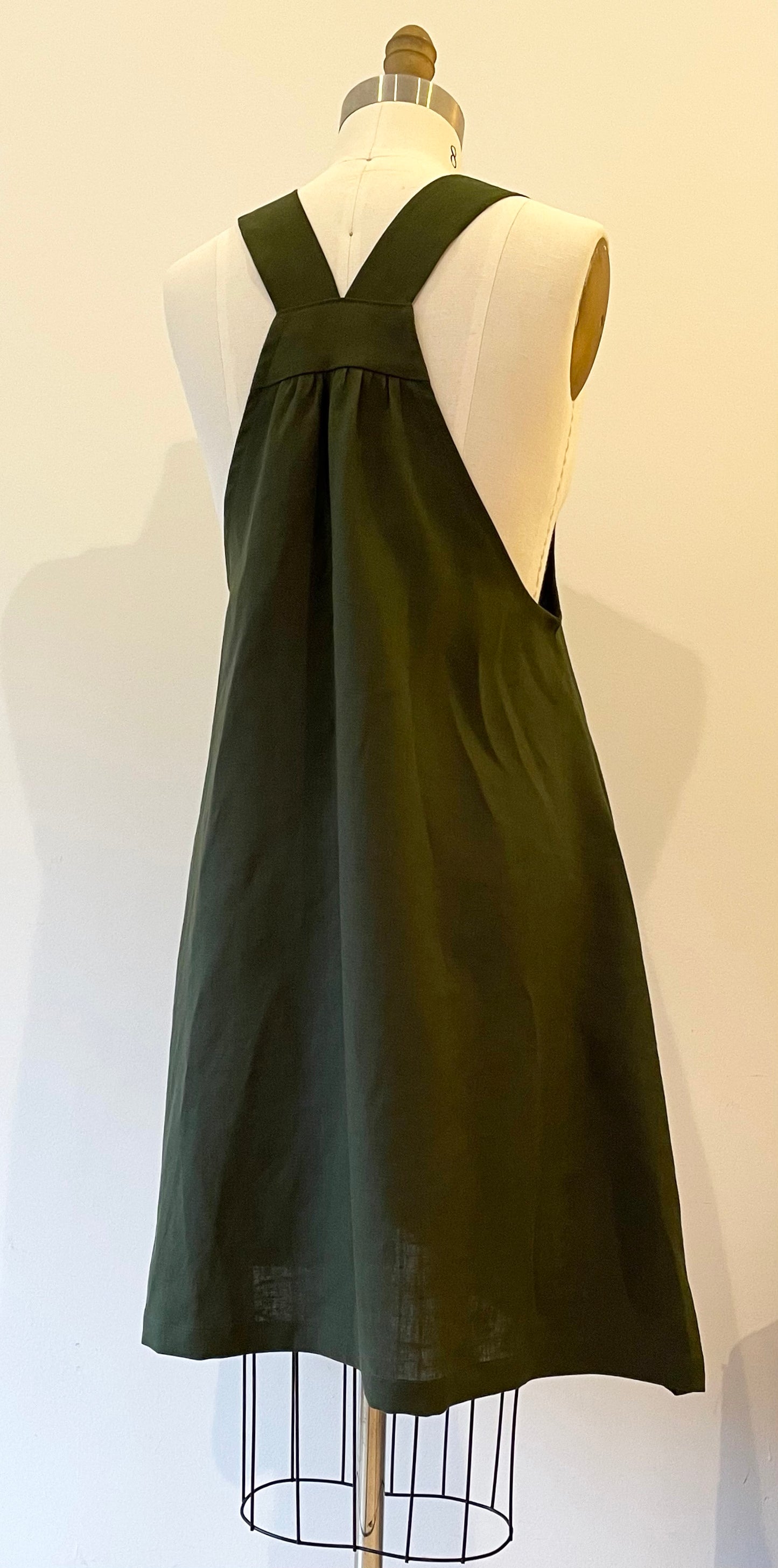 Made-to-Order ~ Solstice Dress ~ Mossy Woods (Deep Green) Organic Linen