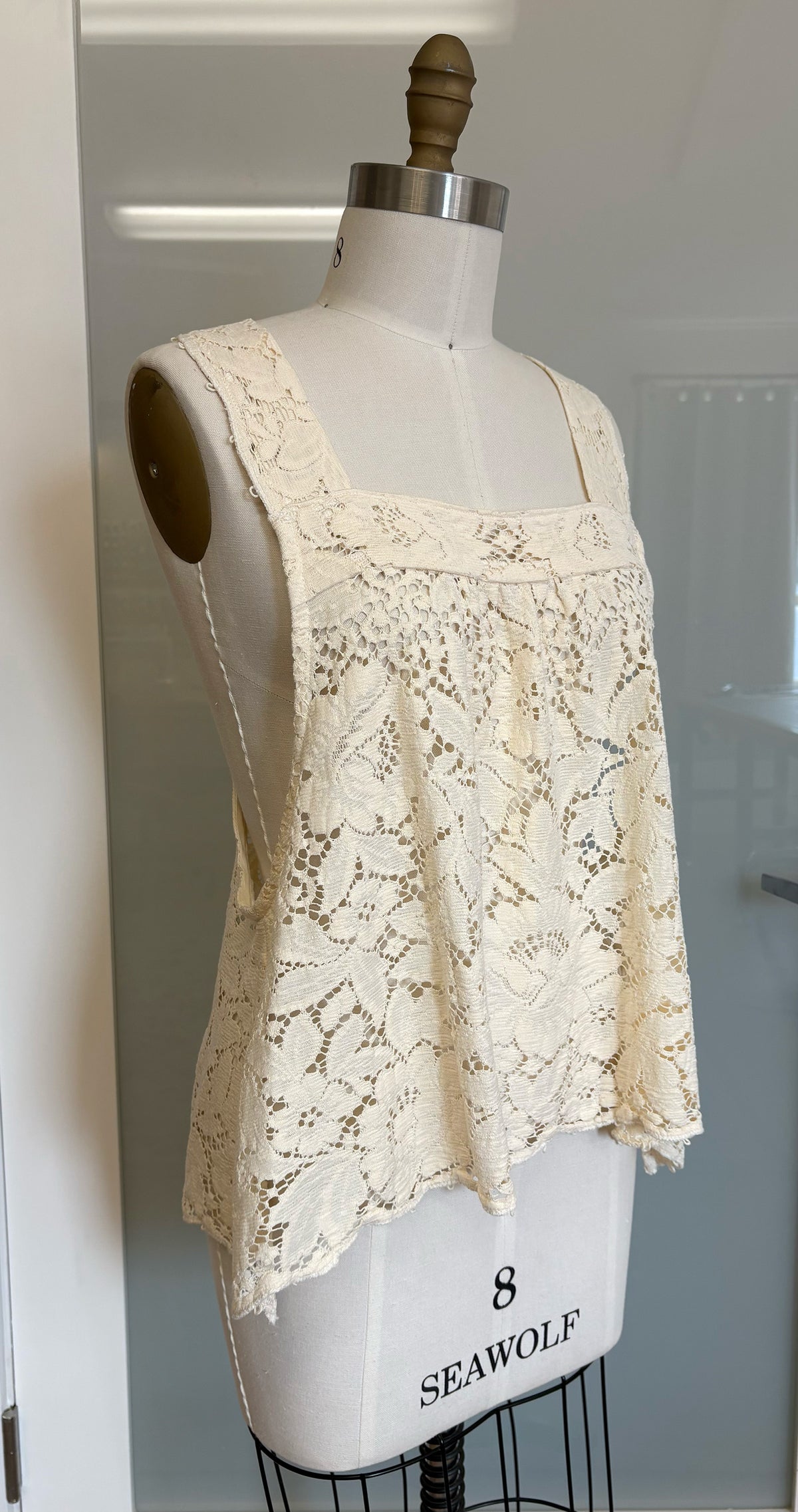 Vintage Quaker Lace Tablecloth Solstice Top ~ M/L